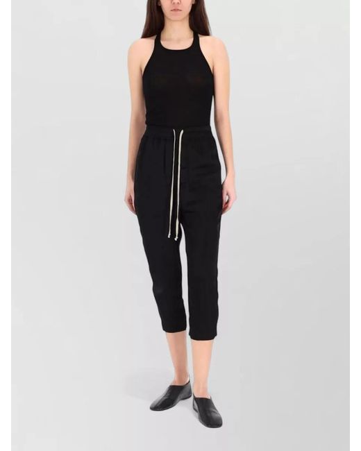 Rick Owens Black Cropped Trousers