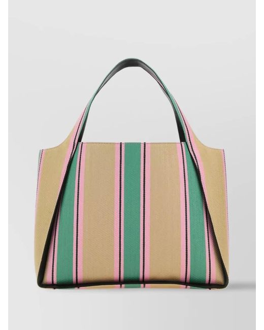 Stella McCartney Blue Stella Logo Raffia Tote Bag