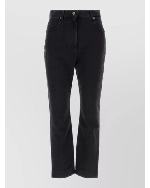 Valentino Garavani Blue High Waist Stretch Denim Straight Leg Jeans