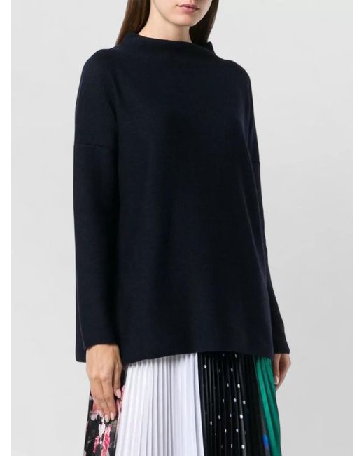 Daniela Gregis Blue Wool Funnel Neck Knit Jumper Long Sleeves