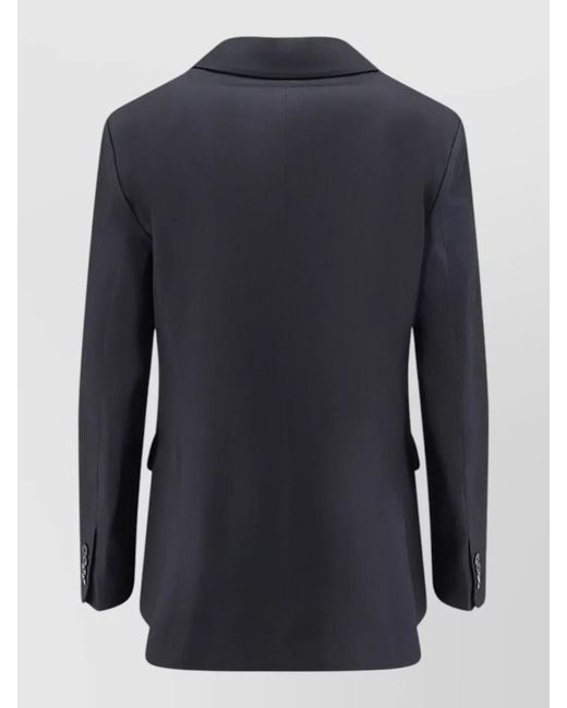 Seafarer Blue Carmen Virgin Wool Silk Double Breasted Blazer