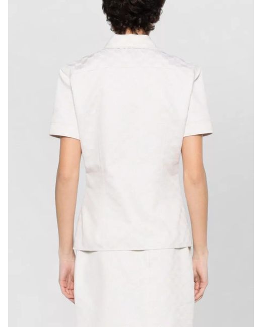 Gucci White Short-Sleeve Polo Shirt