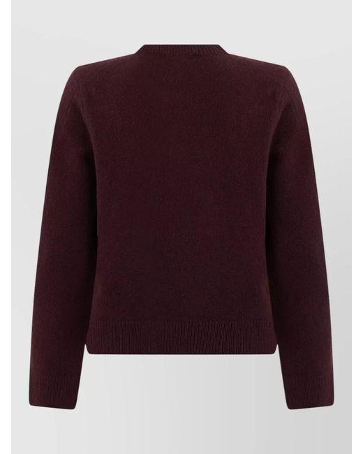 Maison Kitsuné Purple Wool Crew Neck Long Sleeve Sweater