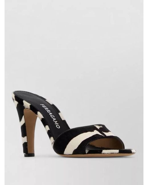 Ferragamo Multicolor Leather Printed Mules