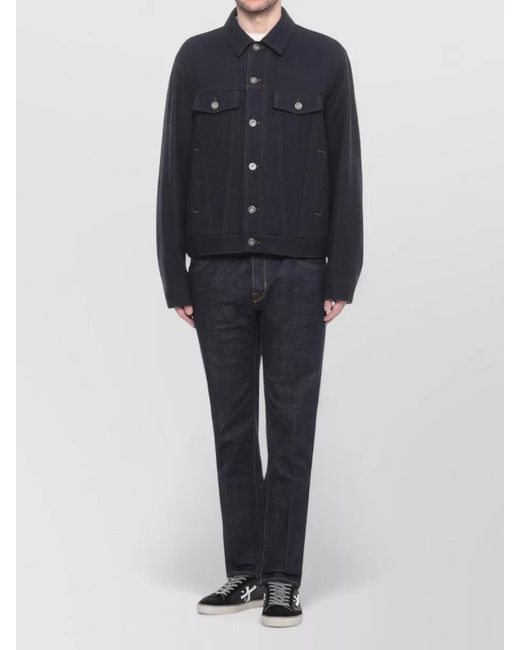 Jacob Cohen Blue Virgin Wool Long-Sleeve Shirt Jacket for men