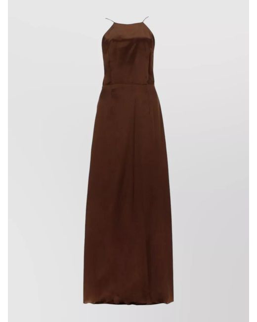 THE GARMENT Brown Long Dress Cata Bow Back Detail