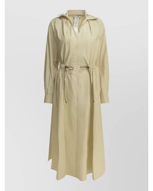 Max Mara Natural Long Dress Chemise Style Elastic Waist