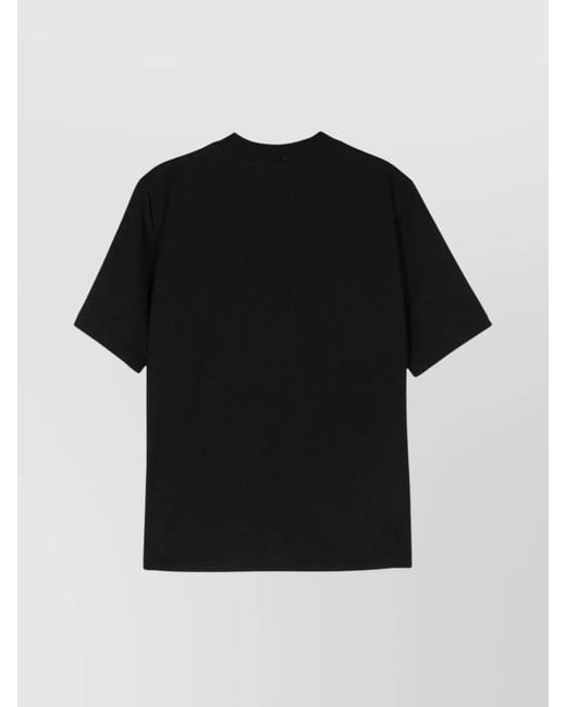 Filippa K Black Organic Cotton Mock Neck Short-Sleeve T-Shirt