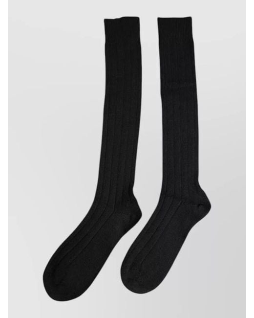 Dolce & Gabbana Black Dg Logo Dress Socks Over Calf for men