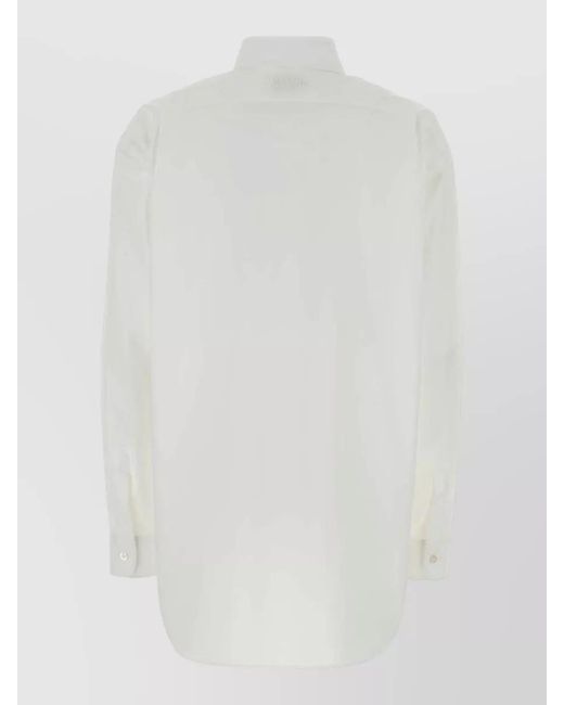 Moschino White Stretch Poplin Shirt Long Sleeves Heart