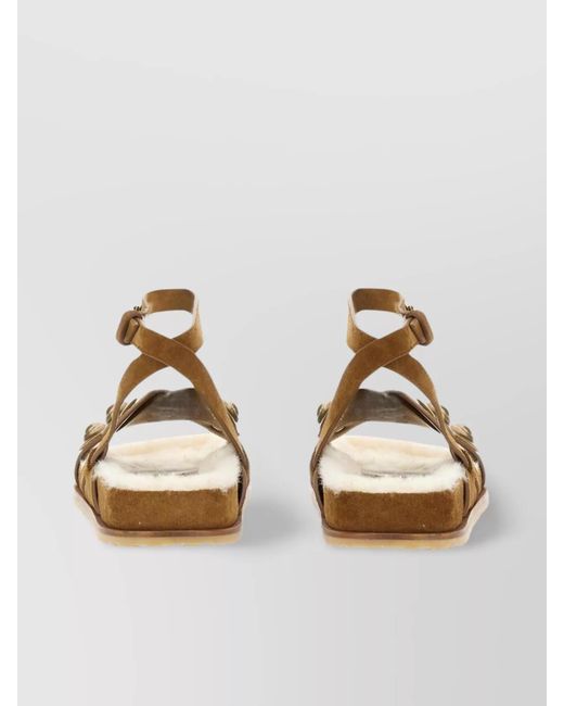 Etro Metallic Leather Sandals