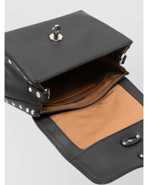 Zanellato Black Postina Saeta Baby Leather Crossbody Bag