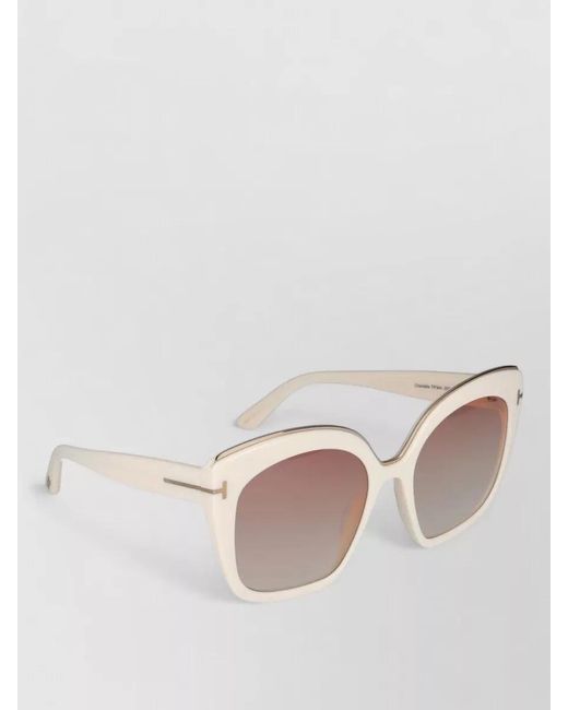Tom Ford Natural Sunglasses Ft0944 Cat Eye Oversized Gradient