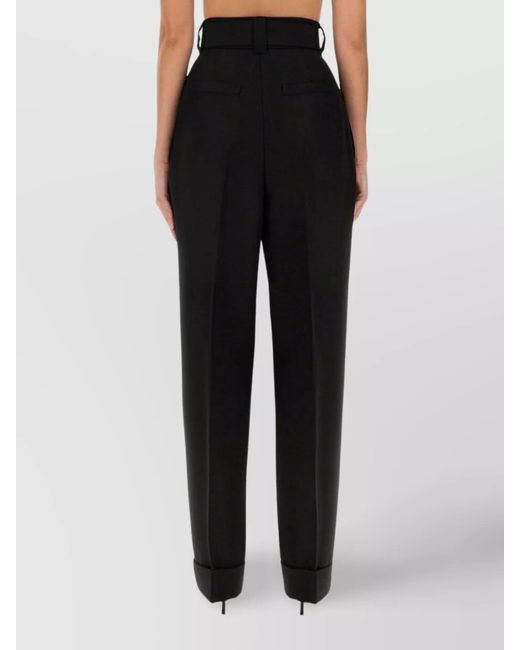Max Mara Black Virgin Wool Tailored Trousers