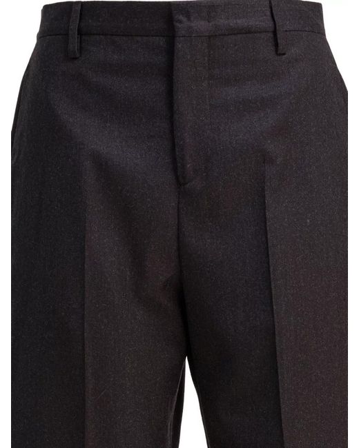 Briglia 1949 Black Tailored Trousers Belt Loops Pleats Pockets