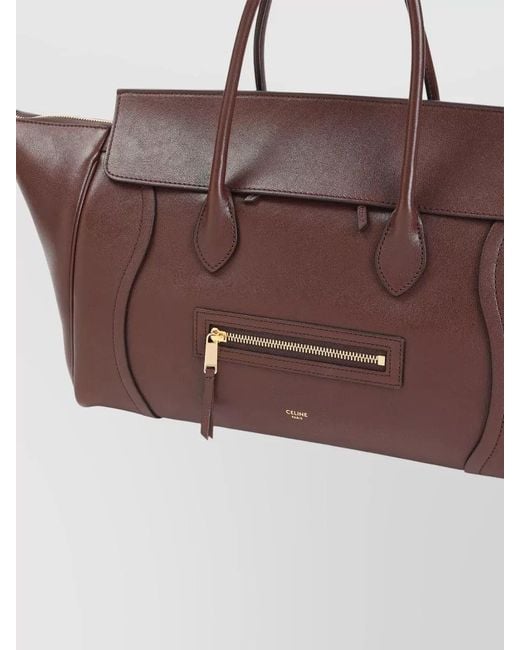 Céline Brown Leather Medium Luggage Bag