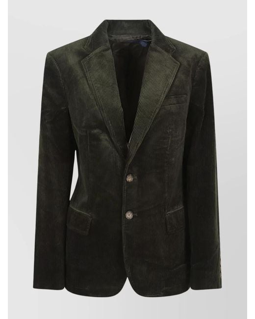 Polo Ralph Lauren Black Textured Blazer Notched Lapel