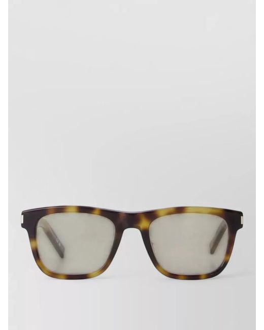 Saint Laurent Gray Sl 819 Acetate Rectangular Sunglasses Tortoiseshell