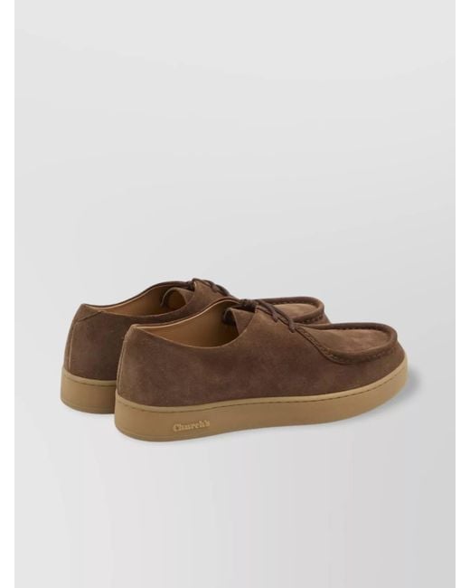 Church's Brown Suede Leather Lace-Up Shoes for men