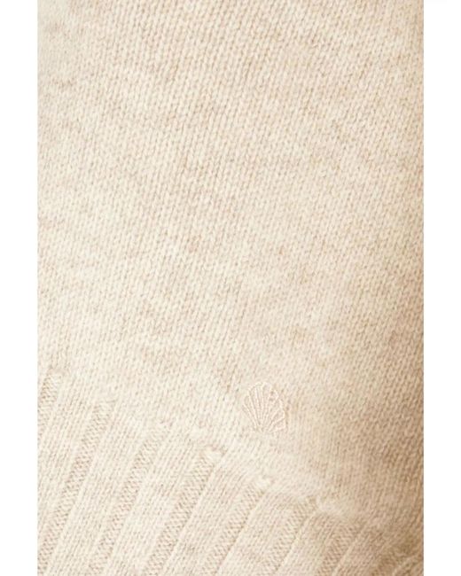 Loulou de Saison White Cashmere Ribbed Crew-Neck Short Sweater