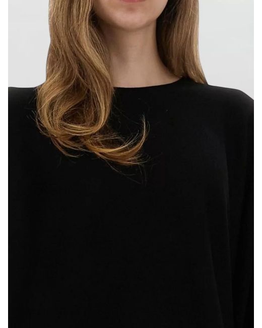 Max Mara Black Mesh Cropped Knitwear Top Wide Sleeves