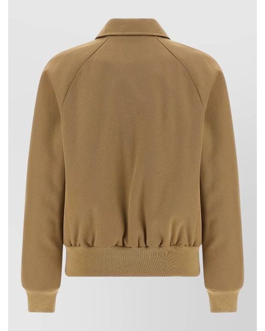 A.P.C. Natural Cotton Wool Jacket Collar Pockets Ribbed Trim