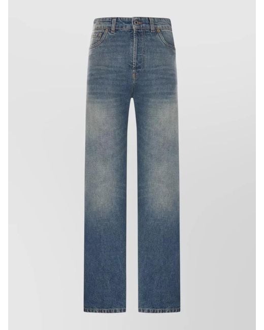 Miu Miu Blue Straight Fit Denim Jeans Five Pockets