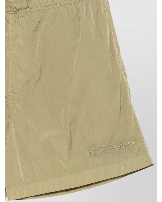 C P Company Natural Nylon Swim Shorts Elastic Waistband Pockets for men