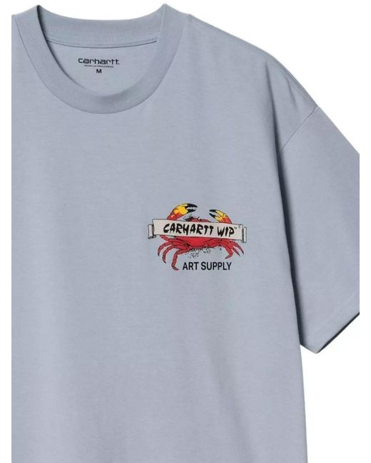Carhartt Blue "Ss Crab Paint" T-Shirt for men