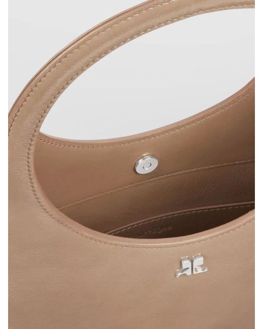 Courreges White Na Varnished Leather Shoulder Bag