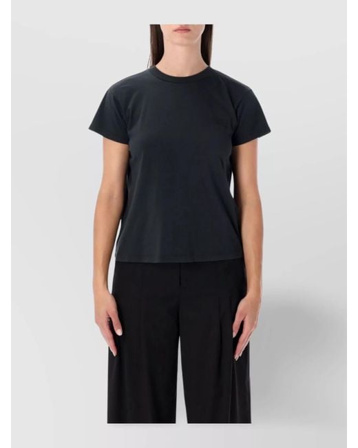 MM6 by Maison Margiela Black Cotton Short-Sleeve T-Shirt