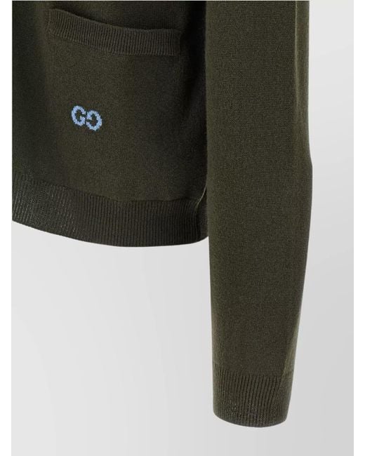 Gucci Green Cashmere Gg Intarsia Cardigan for men