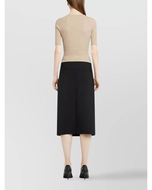 Courreges Natural Short-Sleeve Crewneck Knitted Top