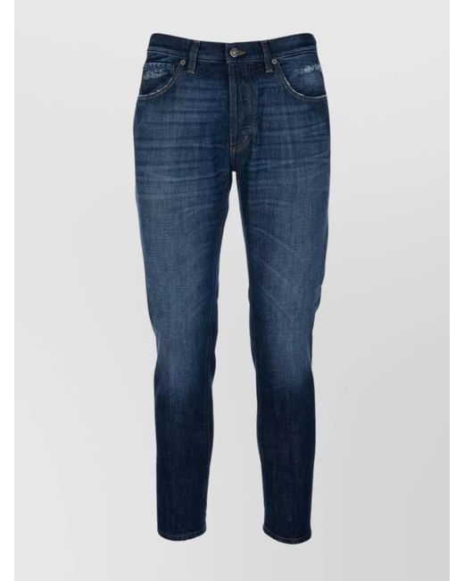 Dondup Blue Denim Trousers With Front And Back Pockets for men