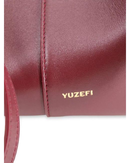Yuzefi Purple Mochi Shoulder Bag Drawstring Knotted Straps