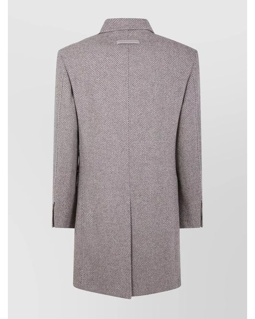Zegna Gray Cashmere And Wool Long Overcoat for men
