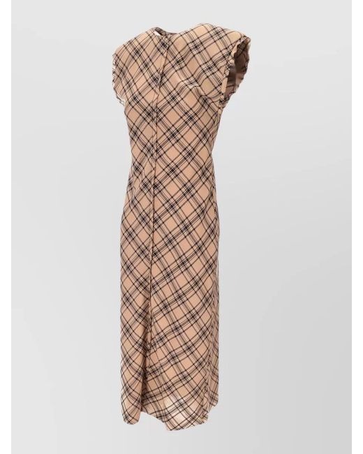 AMI Multicolor Frayed-Trim Midi Dress