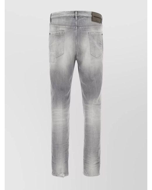 DSquared² Gray Cotton Straight-Leg Jeans for men