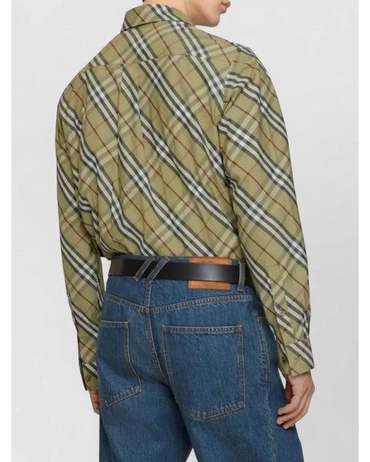 Burberry Multicolor Robert Check Shirt Button Collar Long Sleeves for men