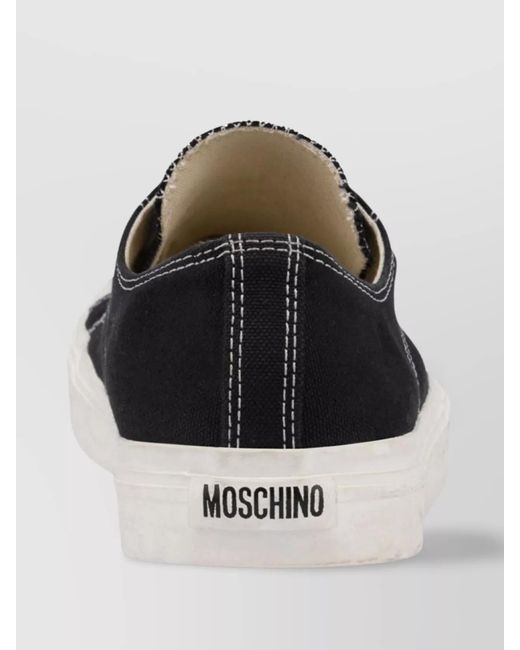 Moschino Multicolor Canvas Paneled Low-Top Sneakers for men