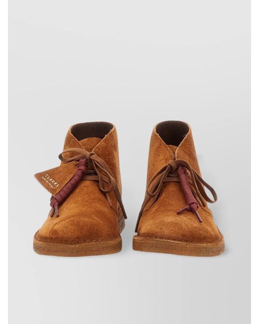 Clarks Brown Suede Desert Boot Crepe Sole for men