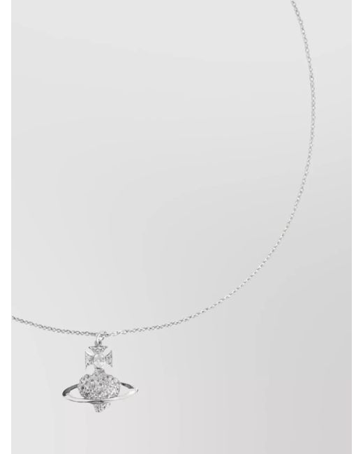 Vivienne Westwood White Brass Pendant Necklace