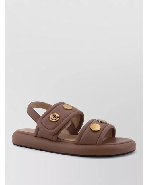 Pinko Brown Leather Sandals
