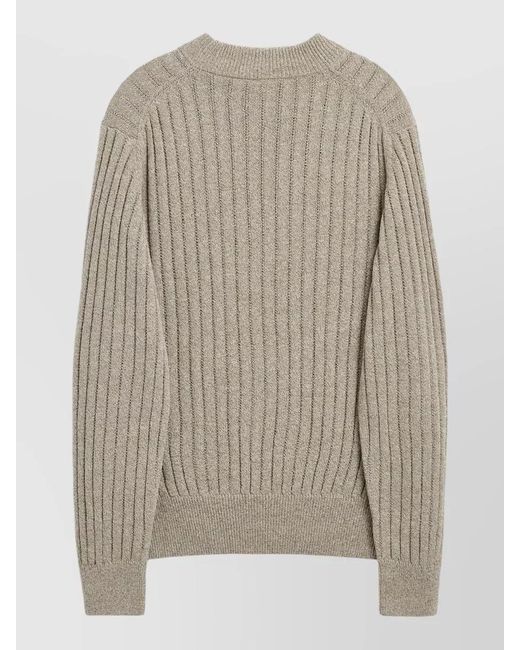 sunflower Gray Ribbed Crewneck Sweater for men