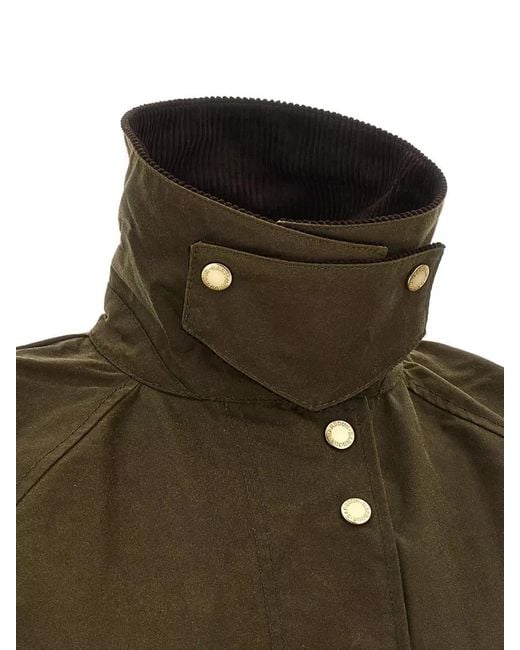 Barbour Green Kirklees Jacket Long Sleeves Corduroy Collar