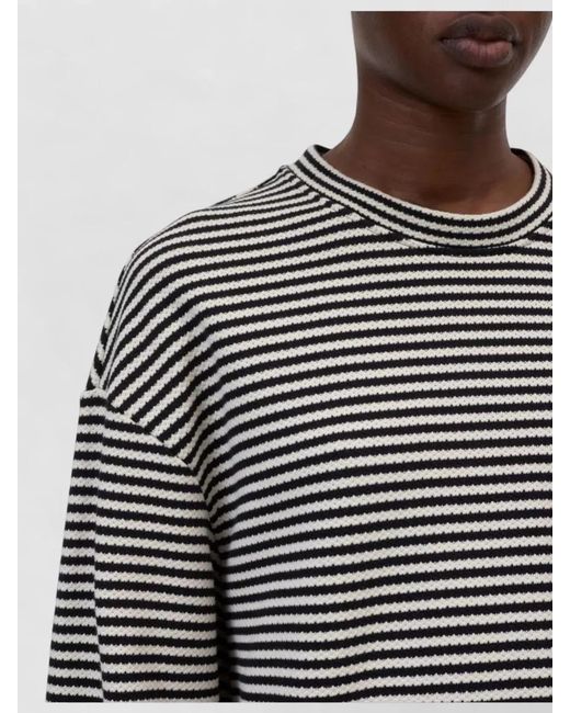Closed Multicolor Striped Cotton Crew Neck Long Sleeve Top
