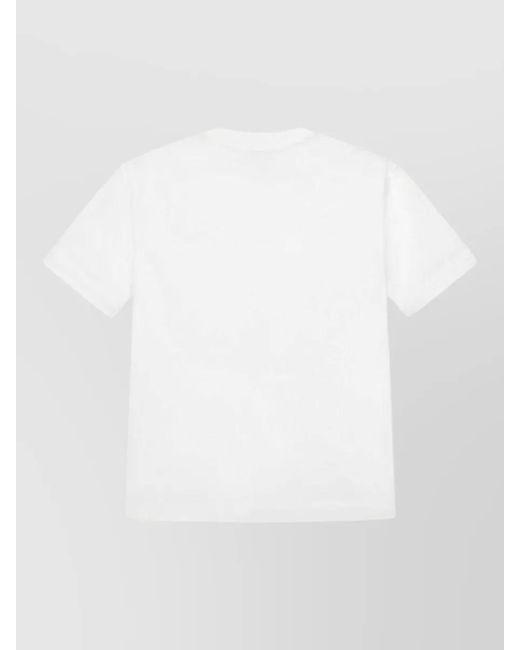 Emporio Armani White Cotton Logo-Embroidered Crew-Neck T-Shirt for men