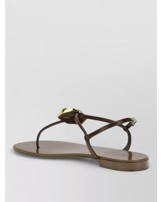 Giuseppe Zanotti Gray Stainless Steel Flat Slides
