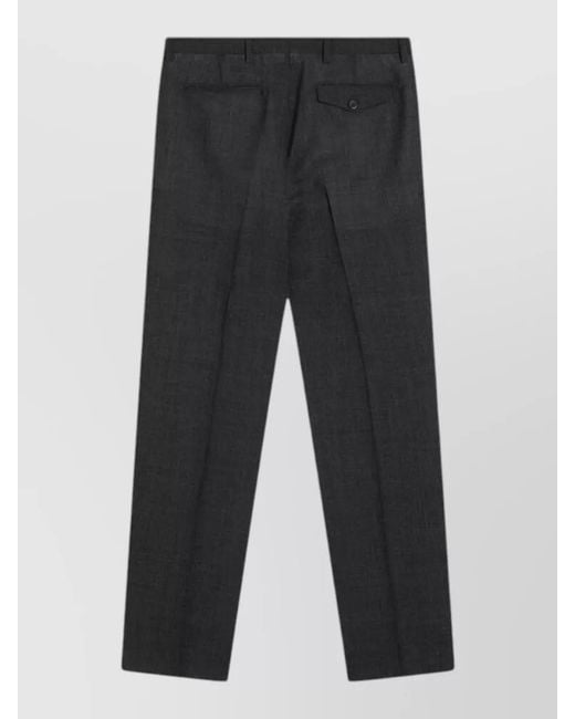 Prada Gray Virgin Wool Straight-Leg Trousers for men