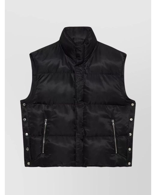 1989 STUDIO Black Puffer Jacket Without Sleeves for men